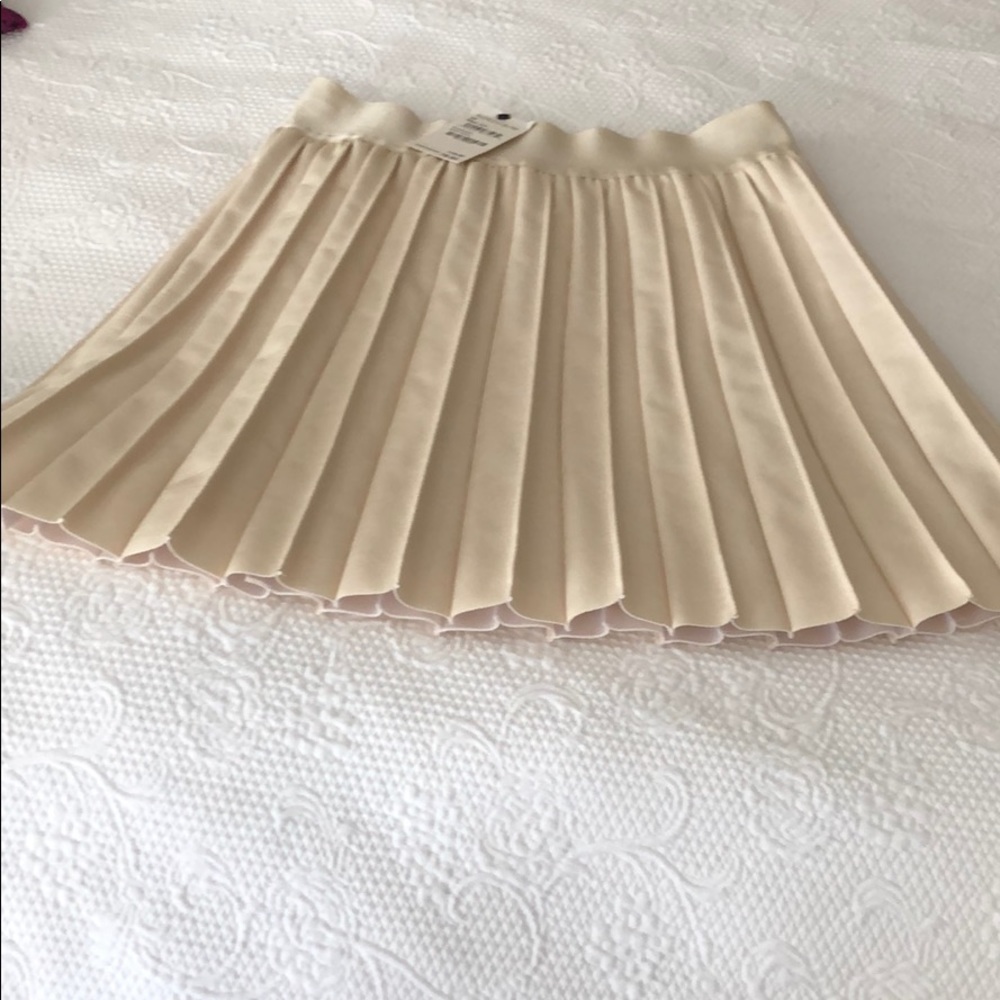 NWT White pleated skirt XS